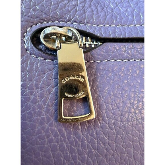 Coach Elle Purple Pebbled Leather Hobo Shoulder Crossbody Strap Bag Autentic - Picture 5 of 13